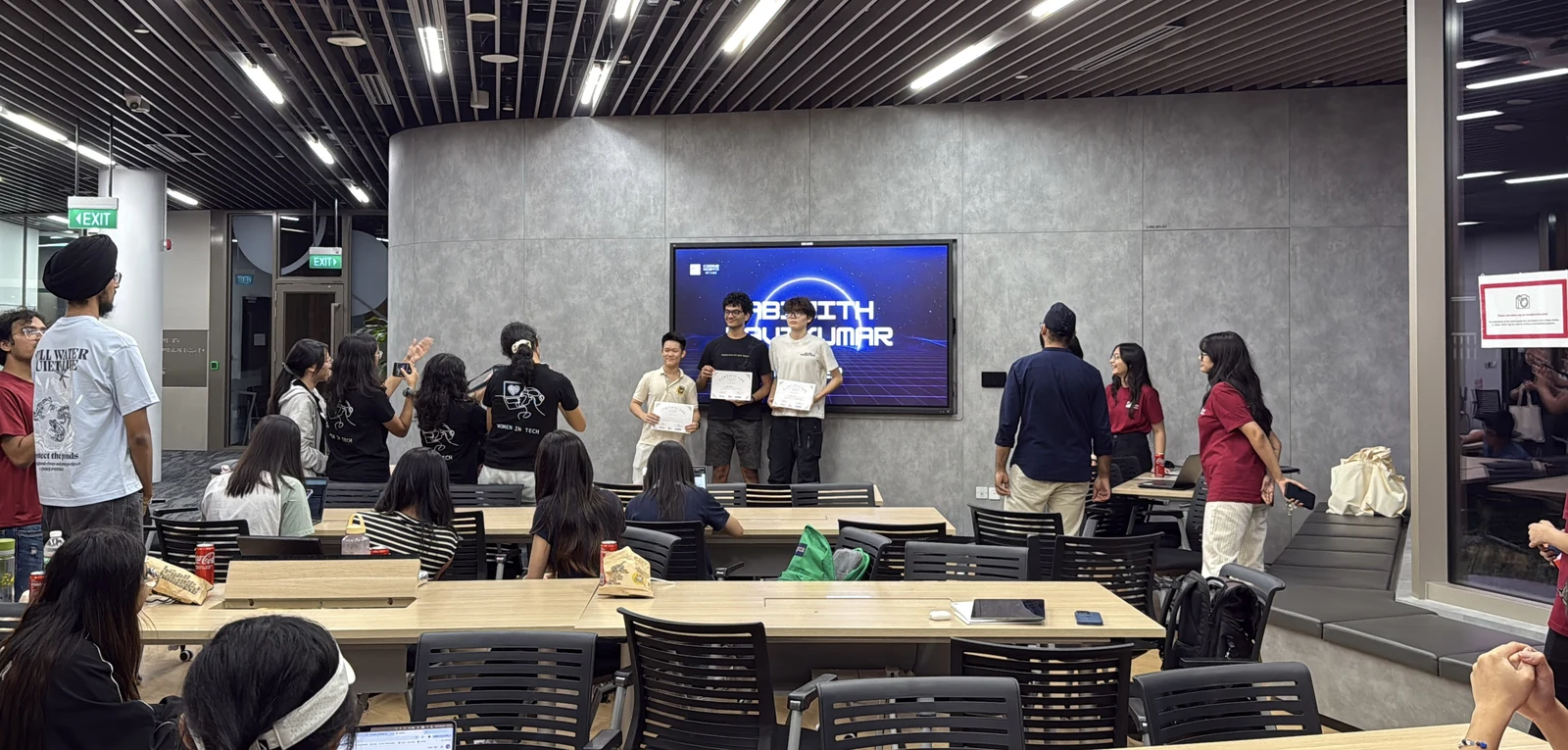 Participants receiving certificates at Coding Nights